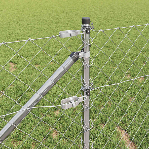 vidaXL Poste de Valla Plateado 25 x 1 m (malla de 60 x 60 mm) Acero