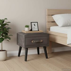 vidaXL Mesita de noche gris 40x35x40 cm terciopelo