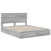 vidaXL Cama con almacenamiento con cabecera Gris Sonoma 160 x 200 cm