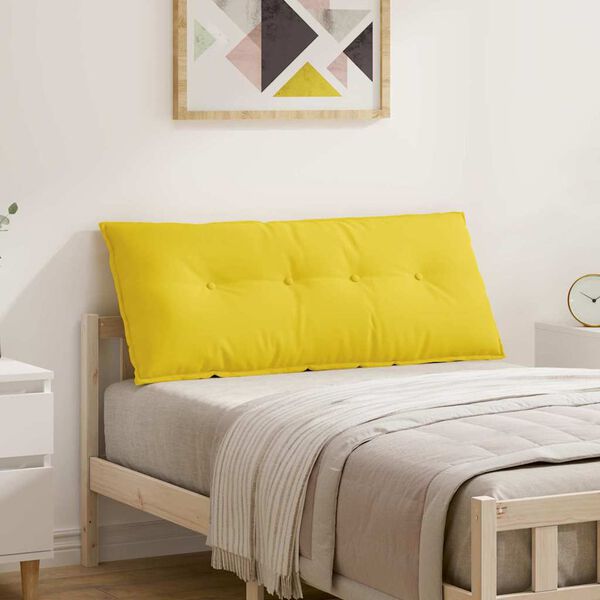 vidaXL Coj&iacute;n de Espalda Amarillo Claro 120 x 19 x 50 cm tela
