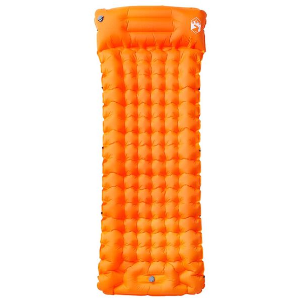vidaXL Colch&oacute;n de camping autoinflable con almohada 1 persona naranja