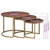 vidaXL Mesas de Caf&eacute; Nido 3 pcs Madera maciza de mango y acero