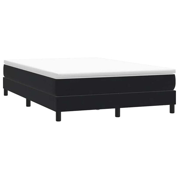 vidaXL Cama box spring sin colch&oacute;n negro terciopelo 140x220 cm