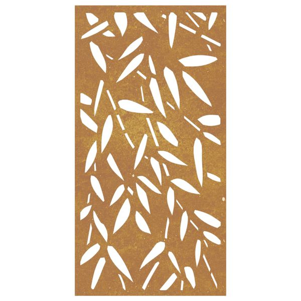 vidaXL Adorno de pared jard&iacute;n acero corten dise&ntilde;o hoja bamb&uacute; 105x55 cm