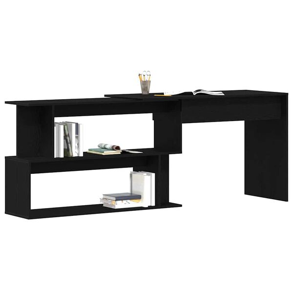 vidaXL Escritorio Roble Negro 200 x 50 x 76 cm Madera de ingenier&iacute;a