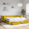 vidaXL Sof&aacute; cama nido con cajones terciopelo amarillo 100x200 cm