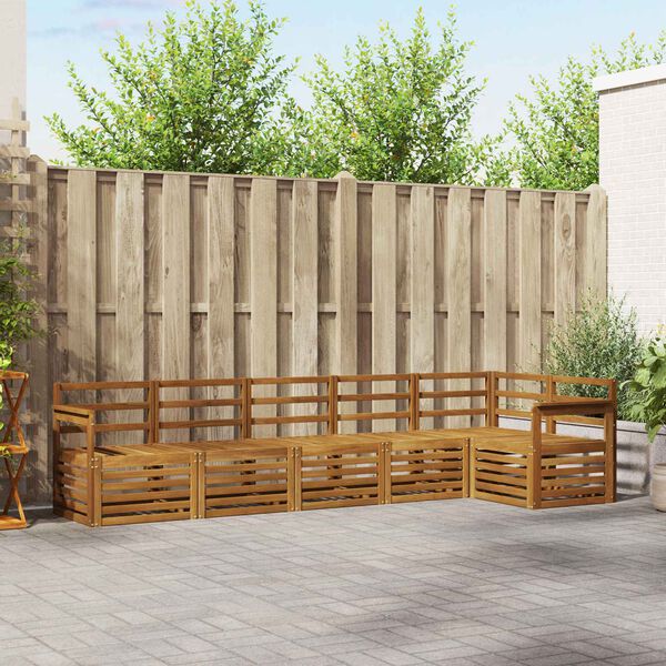 vidaXL Juegos de sof&aacute;s 6 pcs Natural Madera de Acacia S&oacute;lida