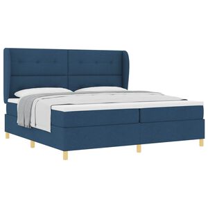 vidaXL Cama con Somier y Colch&oacute;n Gris Oscuro 90x190 cm de Tela Azul