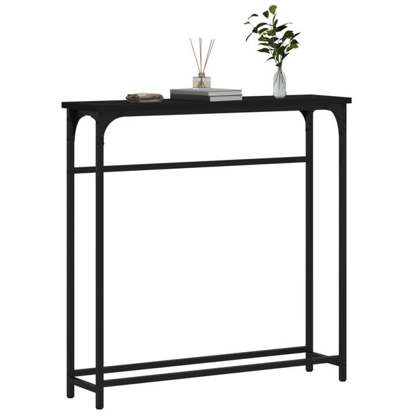 vidaXL Mesa consola madera de ingenier&iacute;a negra 75x19,5x75 cm