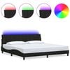 vidaXL Estructura de cama sin colch&oacute;n Hanko tela negro 200x200 cm