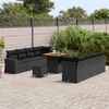 vidaXL Conjunto de sof&aacute;s de jard&iacute;n 11 pcs Negro rat&aacute;n sint&eacute;tico