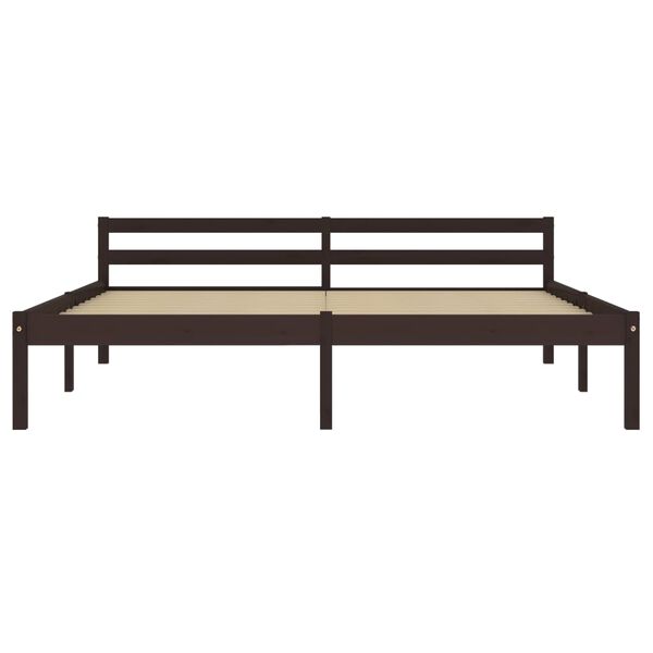 vidaXL Estructura cama sin colchón madera pino marrón oscuro 180x200cm