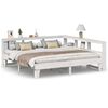 vidaXL Cama con estanter&iacute;a sin colch&oacute;n madera maciza blanca 180x200 cm