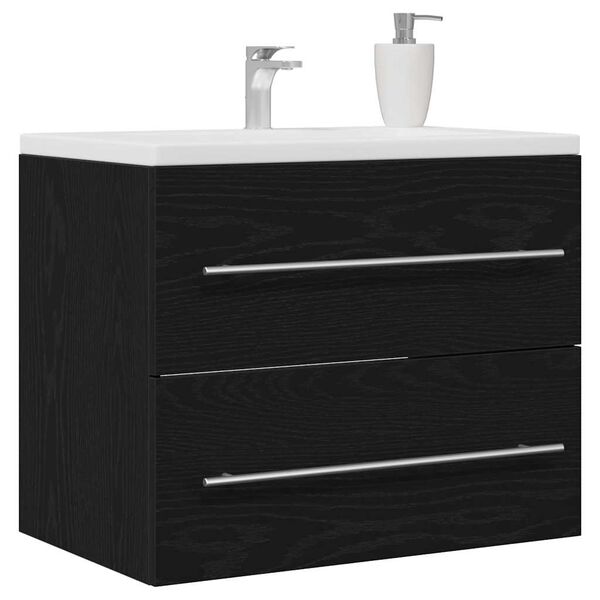 vidaXL Mueble de ba&ntilde;o para lavabo de roble negro 60x38,5x48 cm