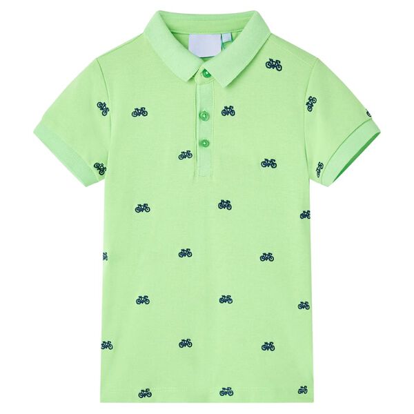 Polo infantil verde ne&oacute;n 128