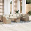 vidaXL Conjunto de sof&aacute;s de jard&iacute;n 11 pcs Beige rat&aacute;n sint&eacute;tico