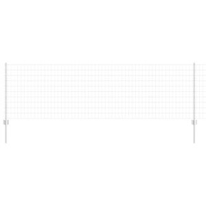 vidaXL Valla con Poste Plateado