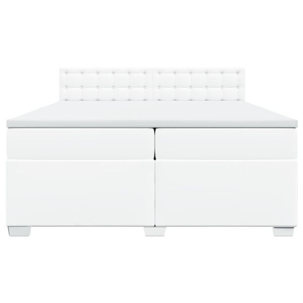 vidaXL Cama box spring con colchón cuero sintético blanco 200x200 cm
