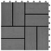 vidaXL Tile de Decking 11 pcs Gris 30 x 30 cm WPC