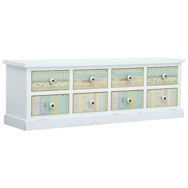 vidaXL Mueble para TV con cajones MDF blanco 120x30x40 cm