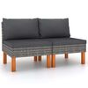 vidaXL Sof&aacute;s centrales 2 uds rat&aacute;n sint&eacute;tico y madera de eucalipto