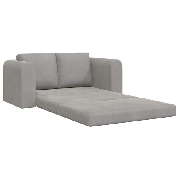 vidaXL Sof&aacute; cama Gris Claro 148 x 71 x 83 cm Terciopelo