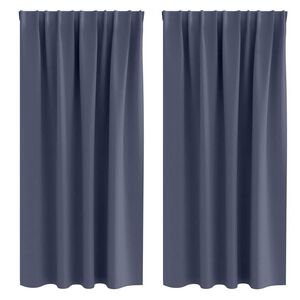 vidaXL Cortinas Opacas con Anillas 2 pcs Antracita 175 x 140 cm
