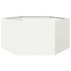 vidaXL Jardinera hexagonal de acero blanco 104x90x45 cm