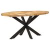 vidaXL Mesa de comedor de madera de mango rugosa 160x90x75 cm