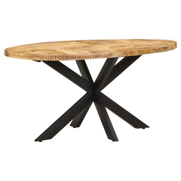 vidaXL Mesa de comedor de madera de mango rugosa 160x90x75 cm