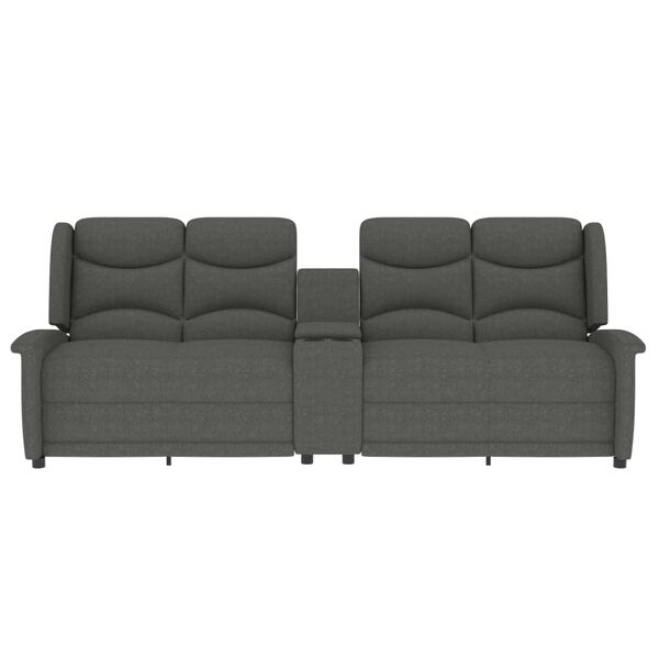 vidaXL Sill&oacute;n de masaje reclinable 4 plazas con portavasos gris claro