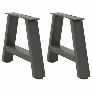 vidaXL Patas para mesa de centro en forma de A (2 unidades), antracita, 30 x (30-31) cm, acero