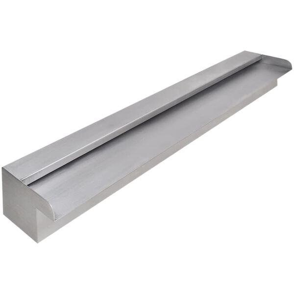 vidaXL Fuente cascada rectangular piscina acero inoxidable 90 cm
