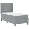 vidaXL Cama tipo Box Spring con colch&oacute;n Gris claro 100 x 200 cm tela