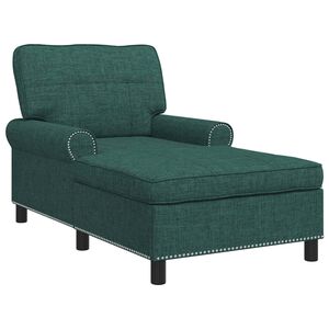vidaXL Sill&oacute;n reclinable con coj&iacute;n Verde oscuro 91 x 157 x 91 cm tela