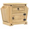 vidaXL Mesita de noche Corona madera maciza de pino 45x35x47,5 cm