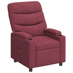 vidaXL Sill&oacute;n reclinable Rojo vino 75 x 93 x 102 cm Tela