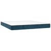 vidaXL Cama box spring con colch&oacute;n terciopelo azul oscuro 160x200 cm