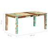 vidaXL Mesa de comedor de madera maciza reciclada 180x90x76 cm
