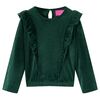 Blusa infantil con volantes verde oscuro 92