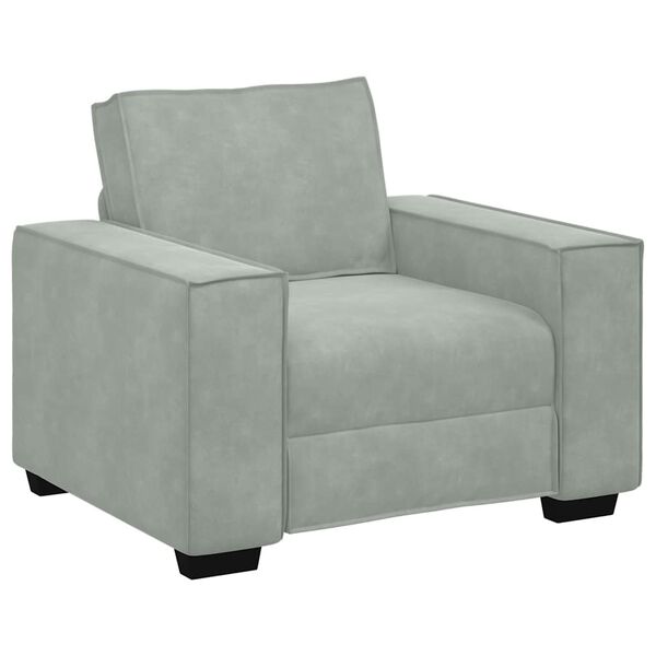 vidaXL Sill&oacute;n sof&aacute; gris claro 60 cm terciopelo