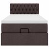 vidaXL Estructura cama otomana colch&oacute;n tela marr&oacute;n oscuro 80x200cm