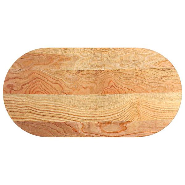 vidaXL Tablero de mesa ovalado madera maciza de roble 100x50x2 cm
