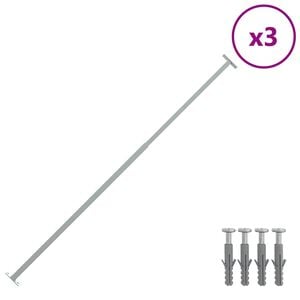 vidaXL Barras de seguridad ajustables para ventanas 3 uds 710-1200 mm