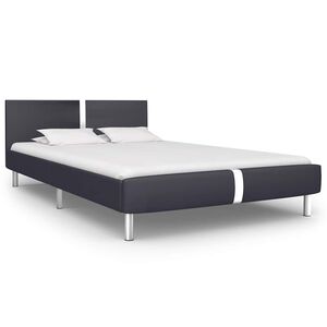 vidaXL Estructura de cama sin colchón cuero sintética negra 135x190 cm