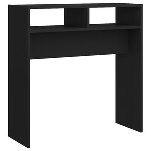 vidaXL Mesa consola de madera contrachapada negro 78x30x80 cm