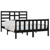 vidaXL Estructura de cama madera maciza negra King Size 150x200 cm