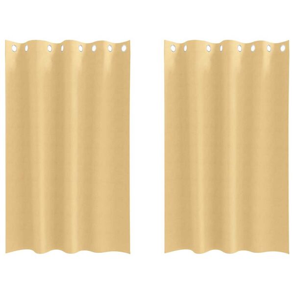 vidaXL Cortinas Opacas con Anillas 2 pcs Beige 175 x 140 cm Poli&eacute;ster