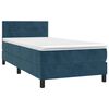 vidaXL Cama box spring con colch&oacute;n terciopelo azul oscuro 90x200 cm