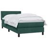vidaXL Cama box spring con colch&oacute;n terciopelo verde oscuro 90x220 cm
